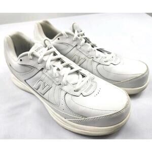 New Balance 577 Mens 10.5 D Walking Shoes White Leather  Lace Up MW577VK